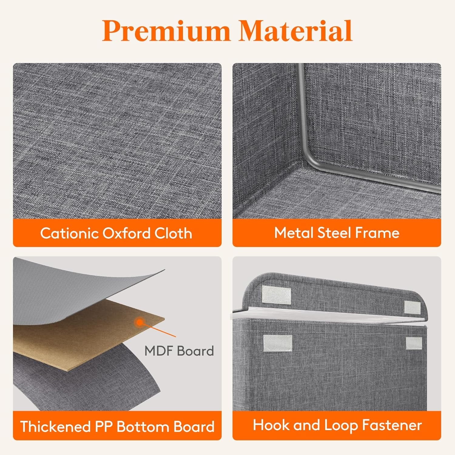 Fabric Storage Boxes 6 Pcs Stackable Storage Bins with Clear Lids Foldable Oxford Cloth Cube Closet Organizer Baskets Clothes Containers for Towels Blankets Books Light Grey-Large – Foldable Space-Saving Design for Flexible Room-to-Room Use