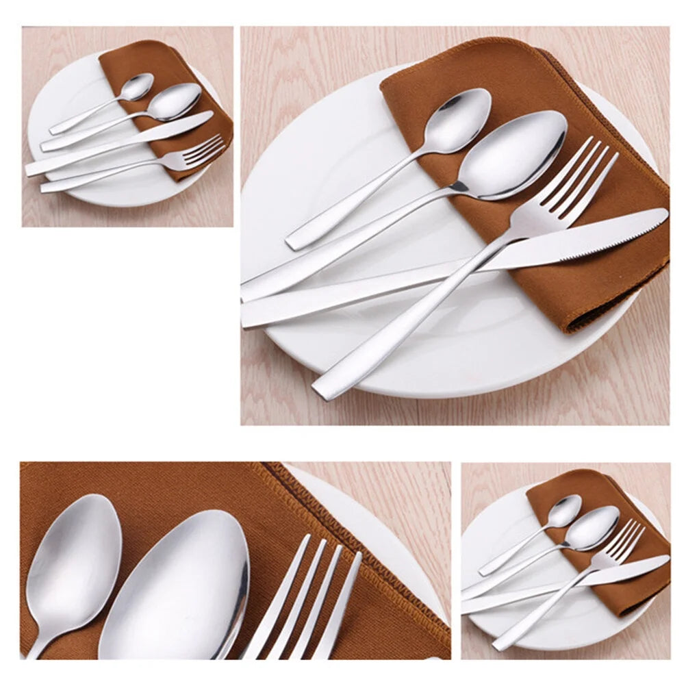 unbranded24 Pcs Stainless Flatware Steel Dish Drying Rack Countertop Cutlery Holder – Convenient Multi-Piece Set for Flexible Room-to-Room Use