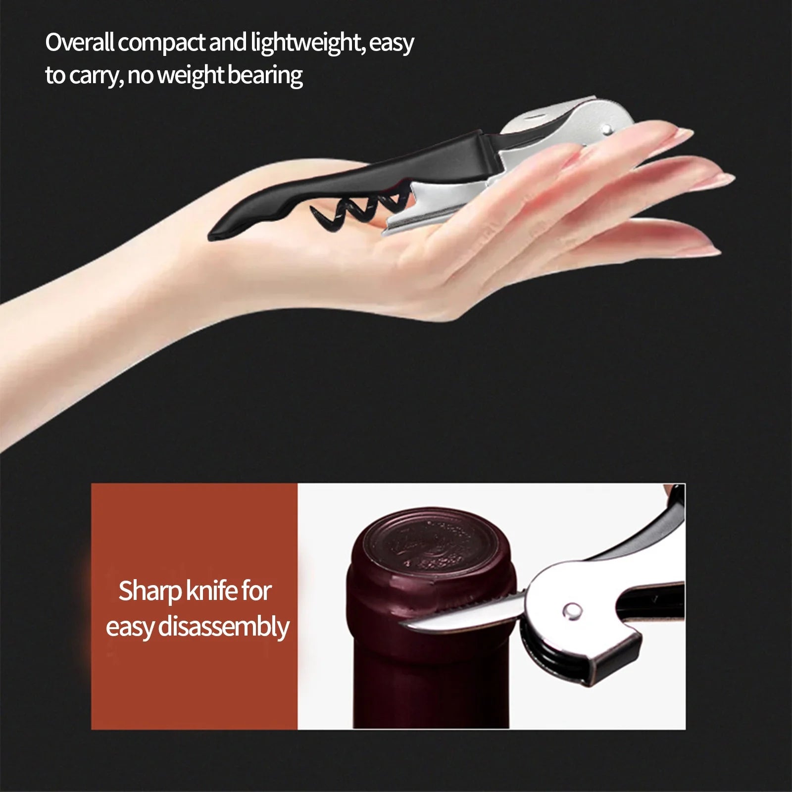 Hiroekza Opener Waiters Key For Servers Bartender With Foil Cutter Jar Opener Manual Bottle Opener Double Hinged Bottle Opener Kitchen Gadgets Clearance – Convenient Drink Preparation for Flexible Room-to-Room Use