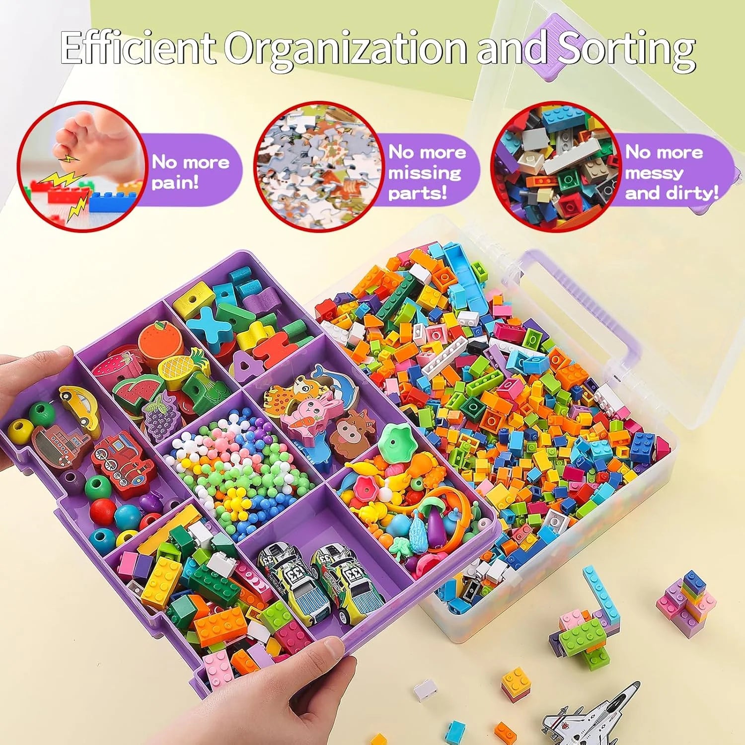 Douorgan Toy Storage Organizer for Lego Stackable Organizer Bins Portable Organizer Containers Storage Box Plastic Case for Bead Bracelet Making DIY Jewelry Nail Charms (Blue) – Stackable Organization for Flexible Room-to-Room Use