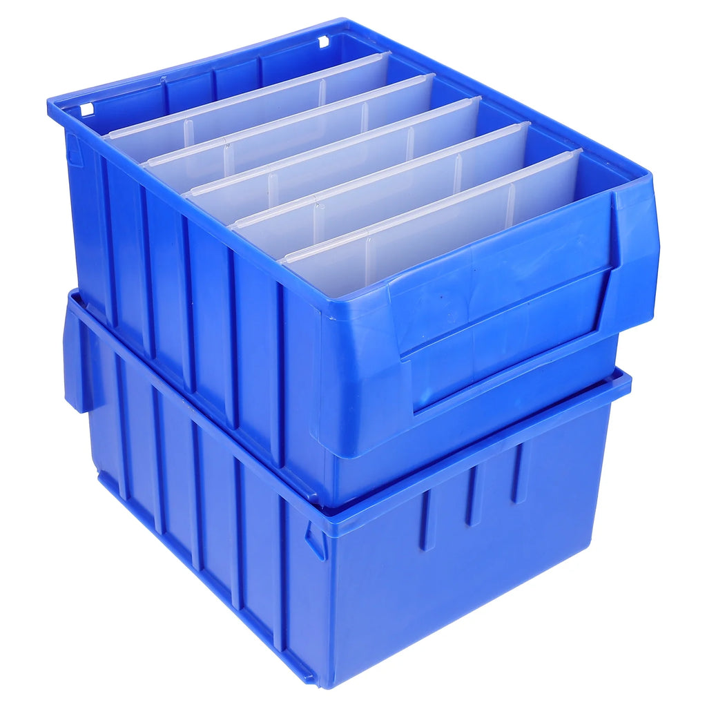 Parts Box Screw Partitions Design Blue Storage Container – Compartmented Organization for Flexible Room-to-Room Use
