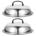 unbranded 2Pcs Stainless Steel Pot Covers 28.5cm Pot Lids Kitchen Accessories (Silver) – Durable Stainless Steel Construction for Flexible Room-to-Room Use
