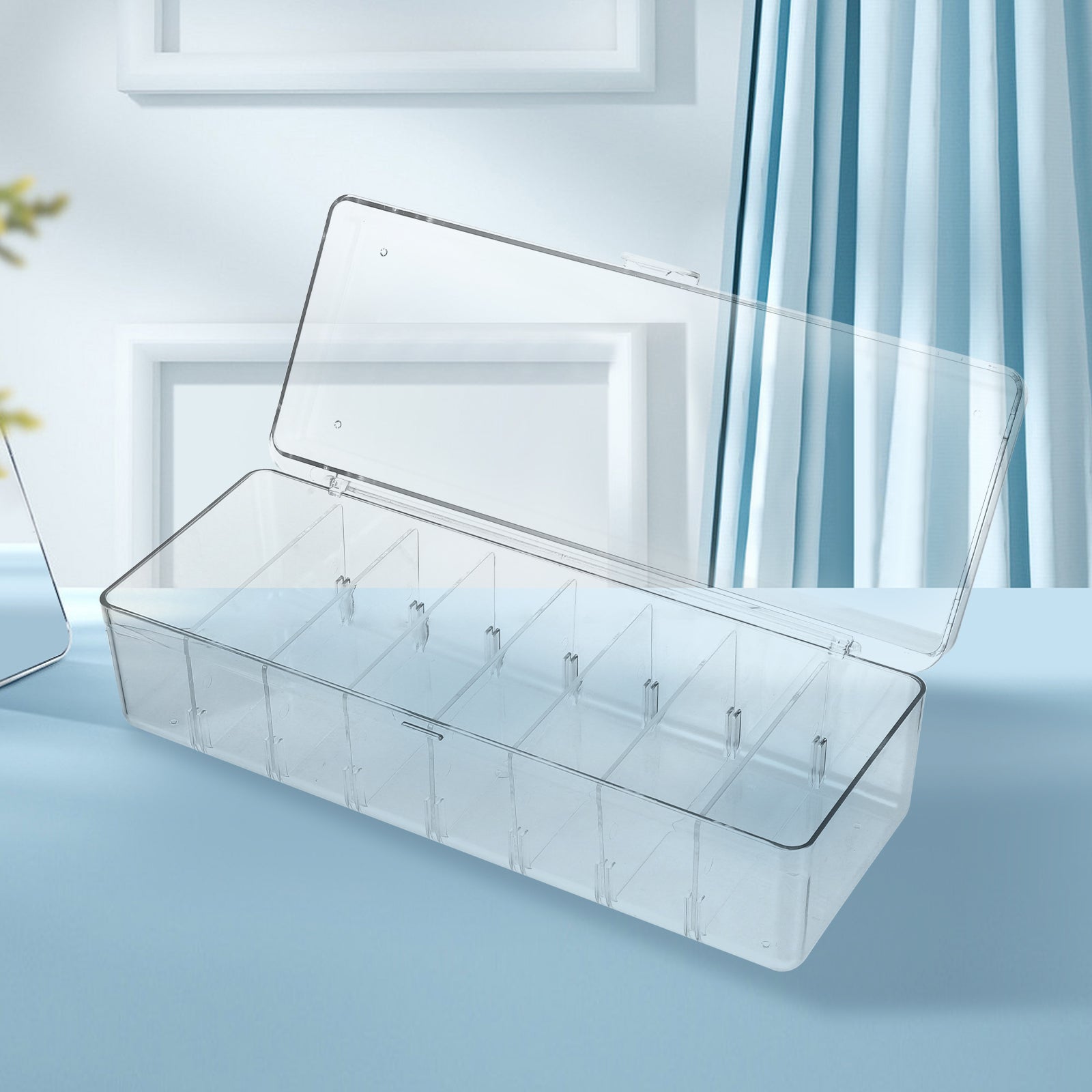 Card Game Business Cards Card Storage Box Travel 26X10X7.5CM Transparent – Clear-View Organization for Flexible Room-to-Room Use