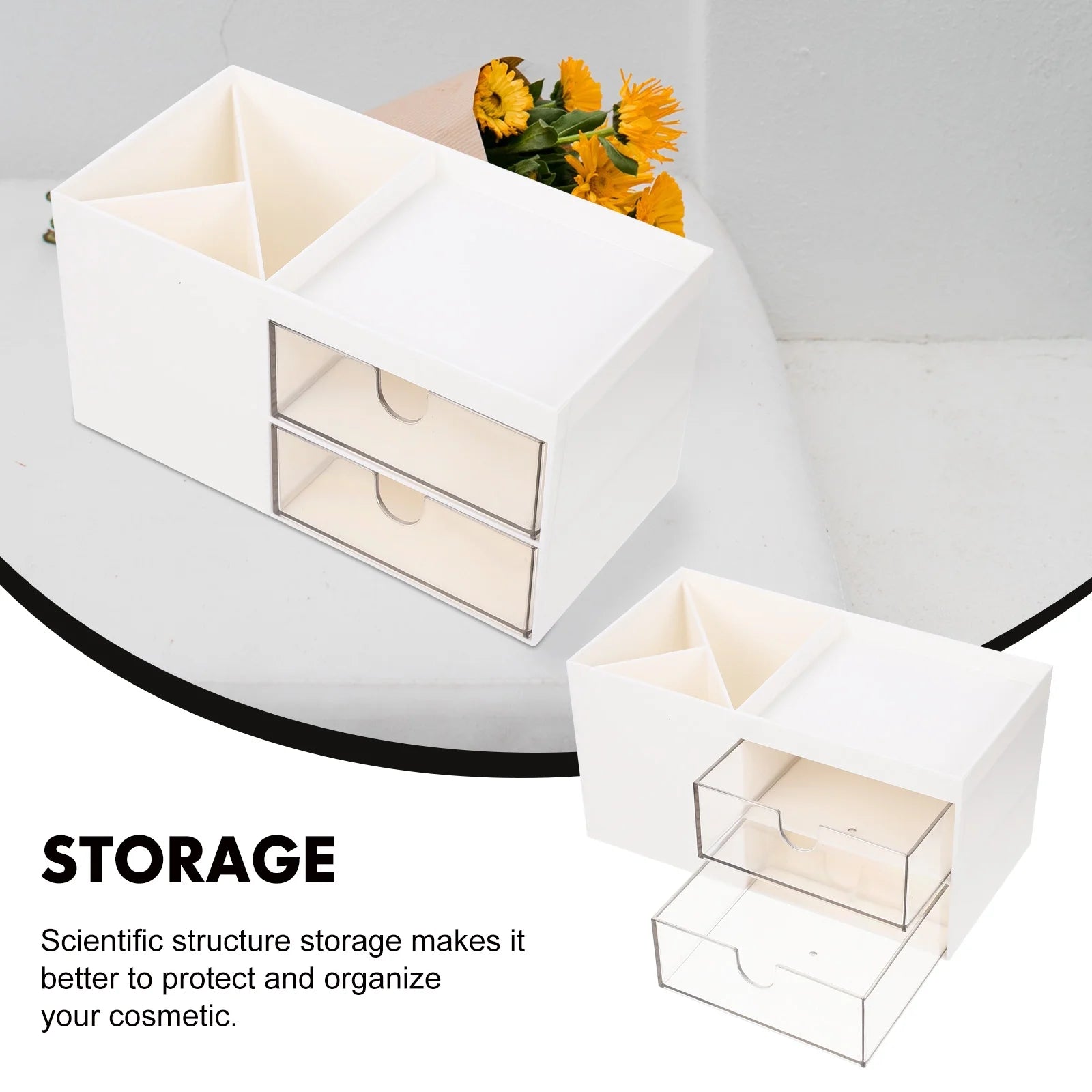 Adjustable Cosmetic Display Highlighter Bathroom Storage Box Office Container – Adjustable Everyday Design for Flexible Room-to-Room Use