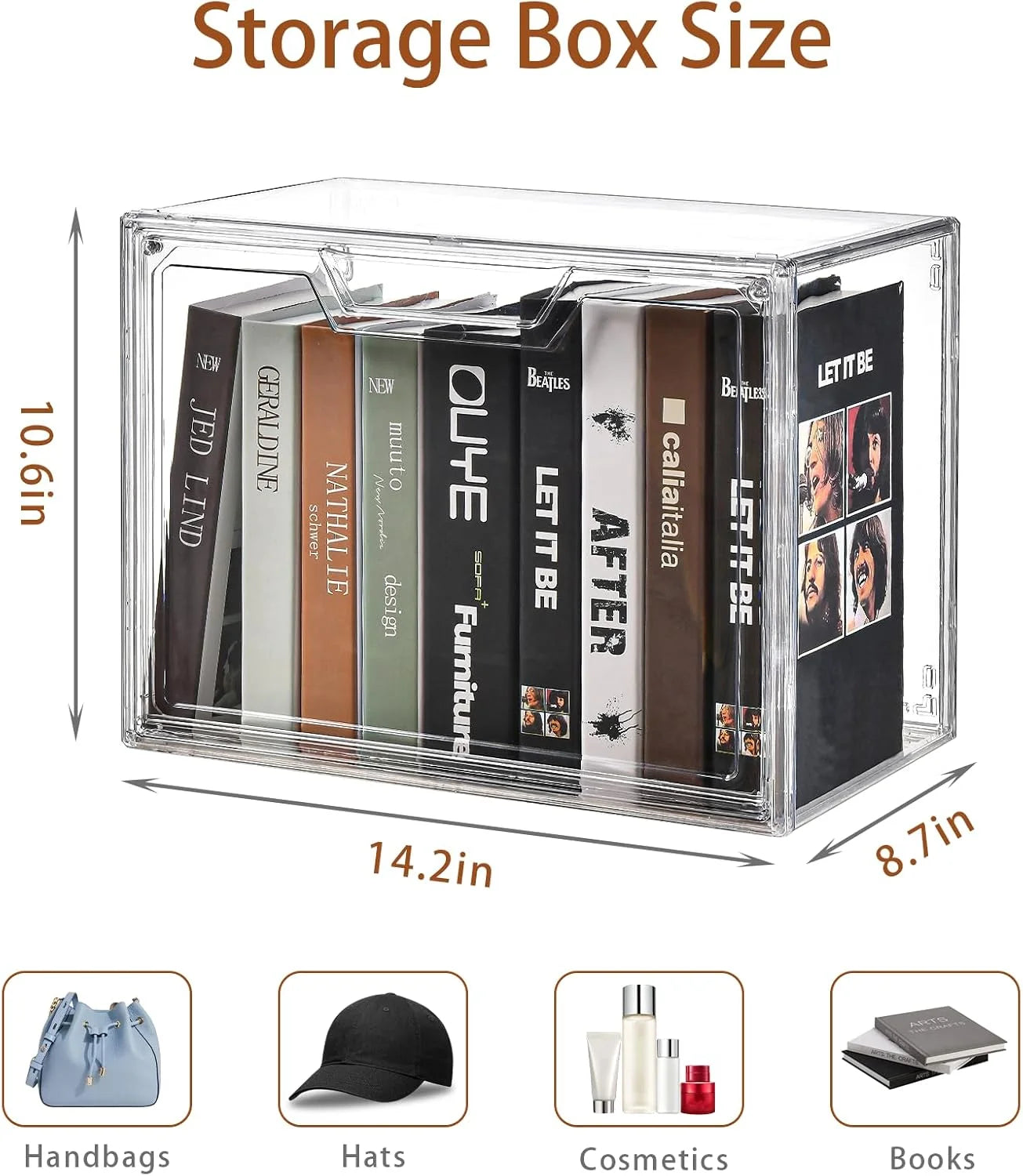 3 Pack Clear Storage Bins with Lids Storage Containers with Magnetic Door Stackable Acrylic Display Case for Handbags Cosmetic Multifunctional Storage Boxes for Dorm Living Room Bedroom Storage – Stackable Organization for Flexible Room-to-Room Use