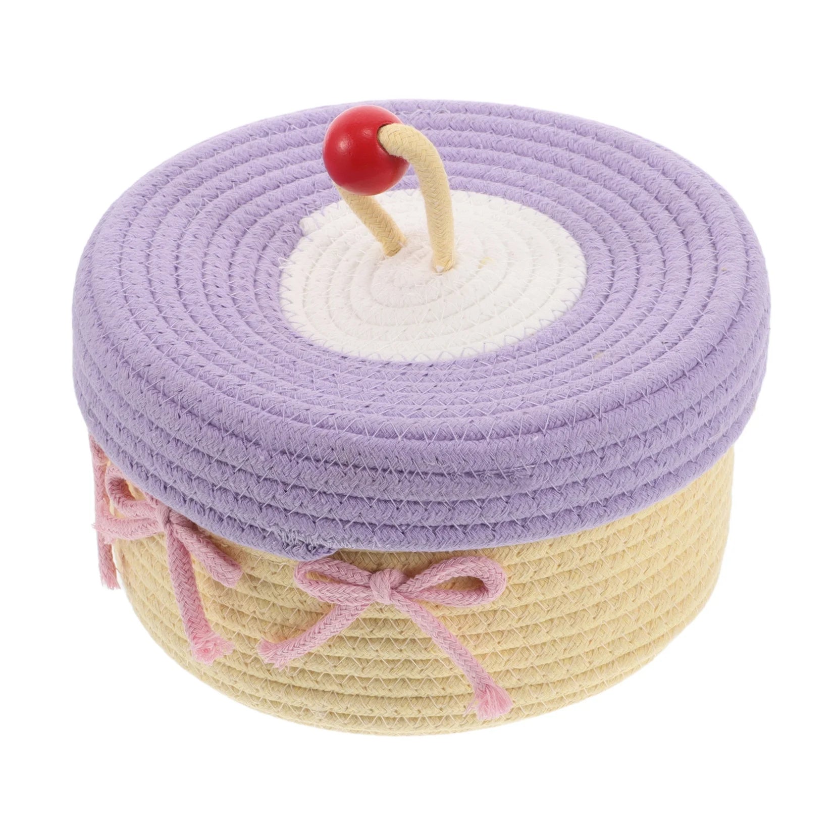 Woven Cotton Rope Basket With Lid Jewelry Storage Box Cute Basket Cotton Rope Basket Storage Woven Basket Woven Rope Basket Bathroom Basket Organizer – Secure Lid Design for Flexible Room-to-Room Use