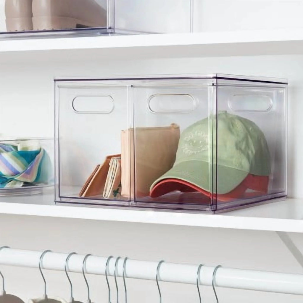 All Purpose 2 Drawer Storage ClearAcrylic Utility Bins,1352 Volume,H 12.6D 12.2 – Practical Home Organization for Flexible Room-to-Room Use