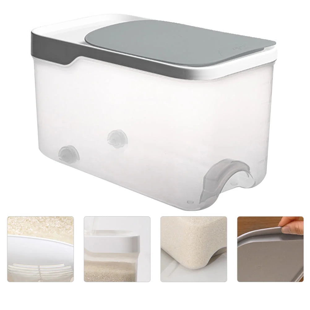 20 Catties Rice Storage Box Jar Cereal Container Dispenser Office Grey – Practical Home Organization for Flexible Room-to-Room Use