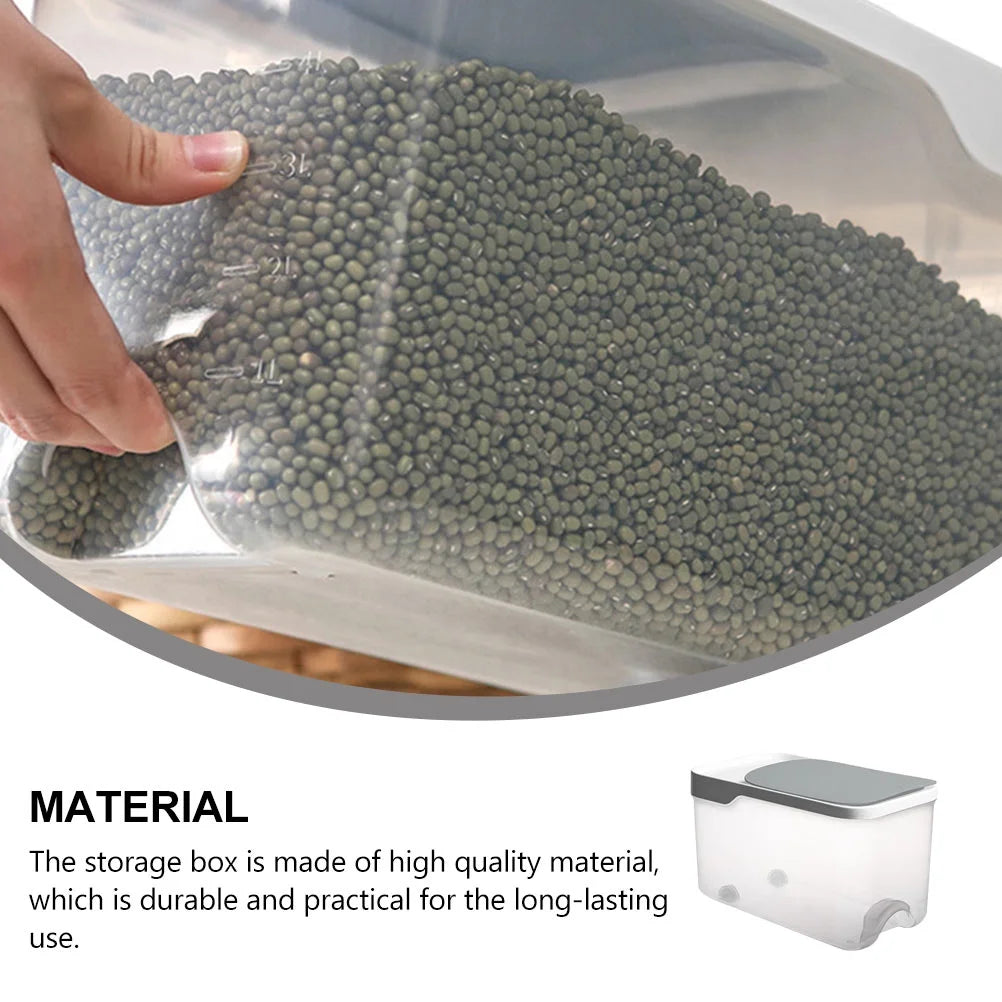 20 Catties Rice Storage Box Jar Cereal Container Dispenser Office Grey – Practical Home Organization for Flexible Room-to-Room Use