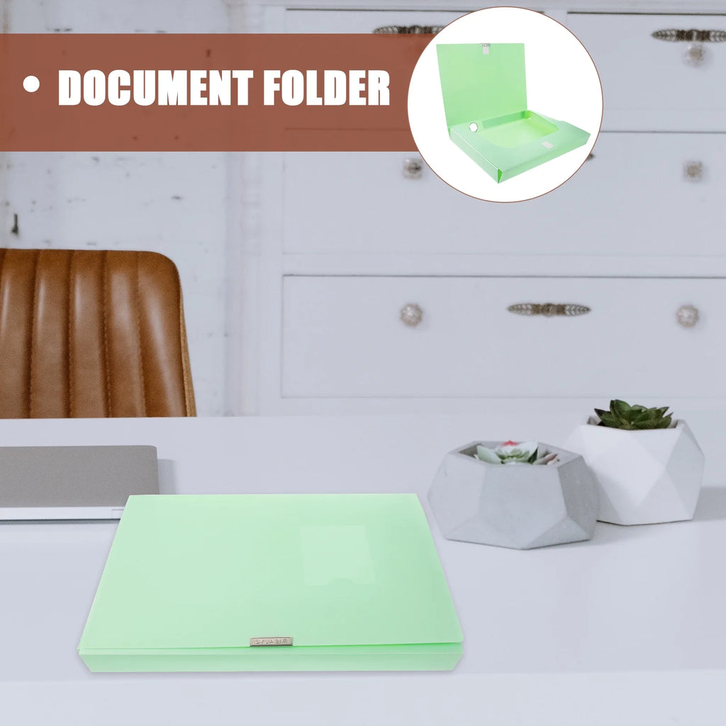 A4 File Box Photo Storage Boxes Organizer Folder Office Light Green – Practical Home Organization for Flexible Room-to-Room Use