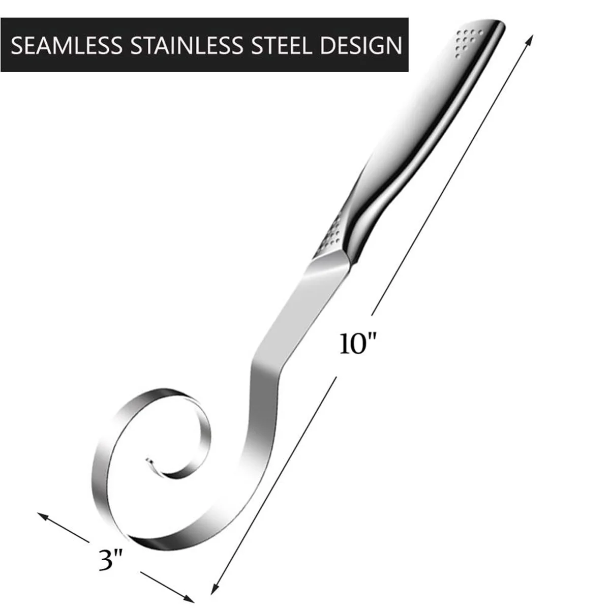 Unbranded Danish Stainless Steel Seamless Dough Whisk for Bread Pastry Cake Baking – Durable Stainless Steel Construction for Flexible Room-to-Room Use