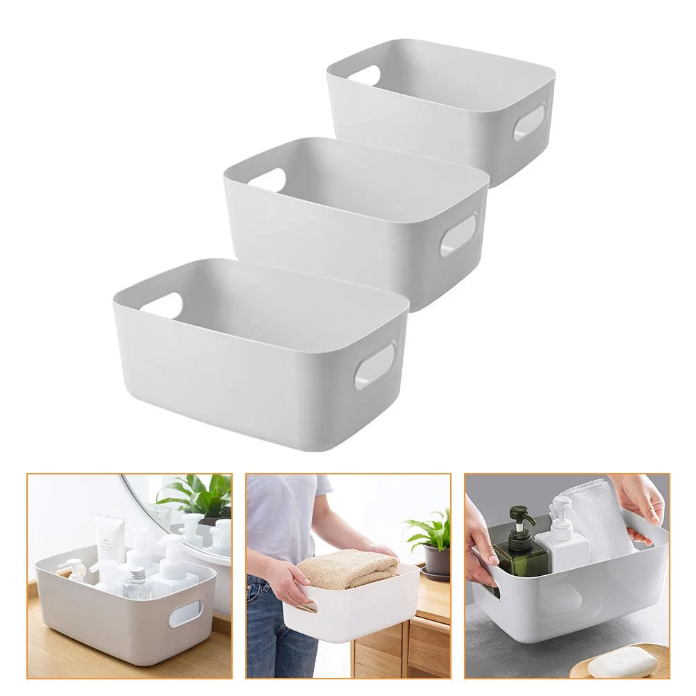 Basket Storage Box Three-Piece Set Medium Containers Boxes – Convenient Multi-Piece Set for Flexible Room-to-Room Use