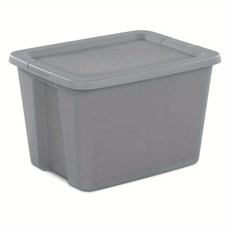 2-Pack 18 Gallon Heavy-Duty Plastic Storage Bins with Snap-On Lids - Durable Stackable Gray Organizers for Home Garage Pantry & Office - Space-Saving Rectangular Design with Reinforced Handles – Stackable Organization for Flexible Room-to-Room Use