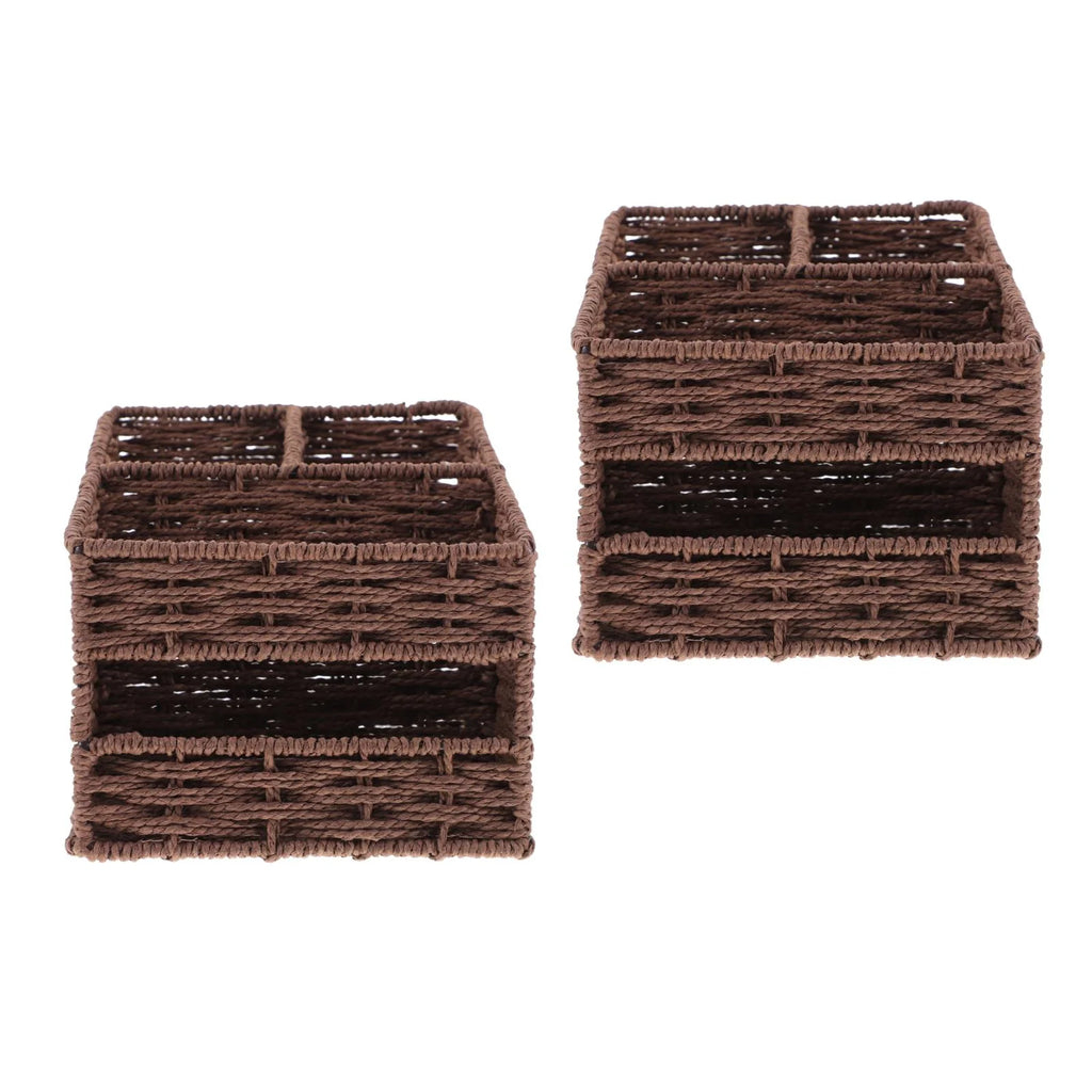 2pcs Desktop Storage Container Home Office Storage Box Sundries Small Items Organizer – Practical Home Organization for Flexible Room-to-Room Use