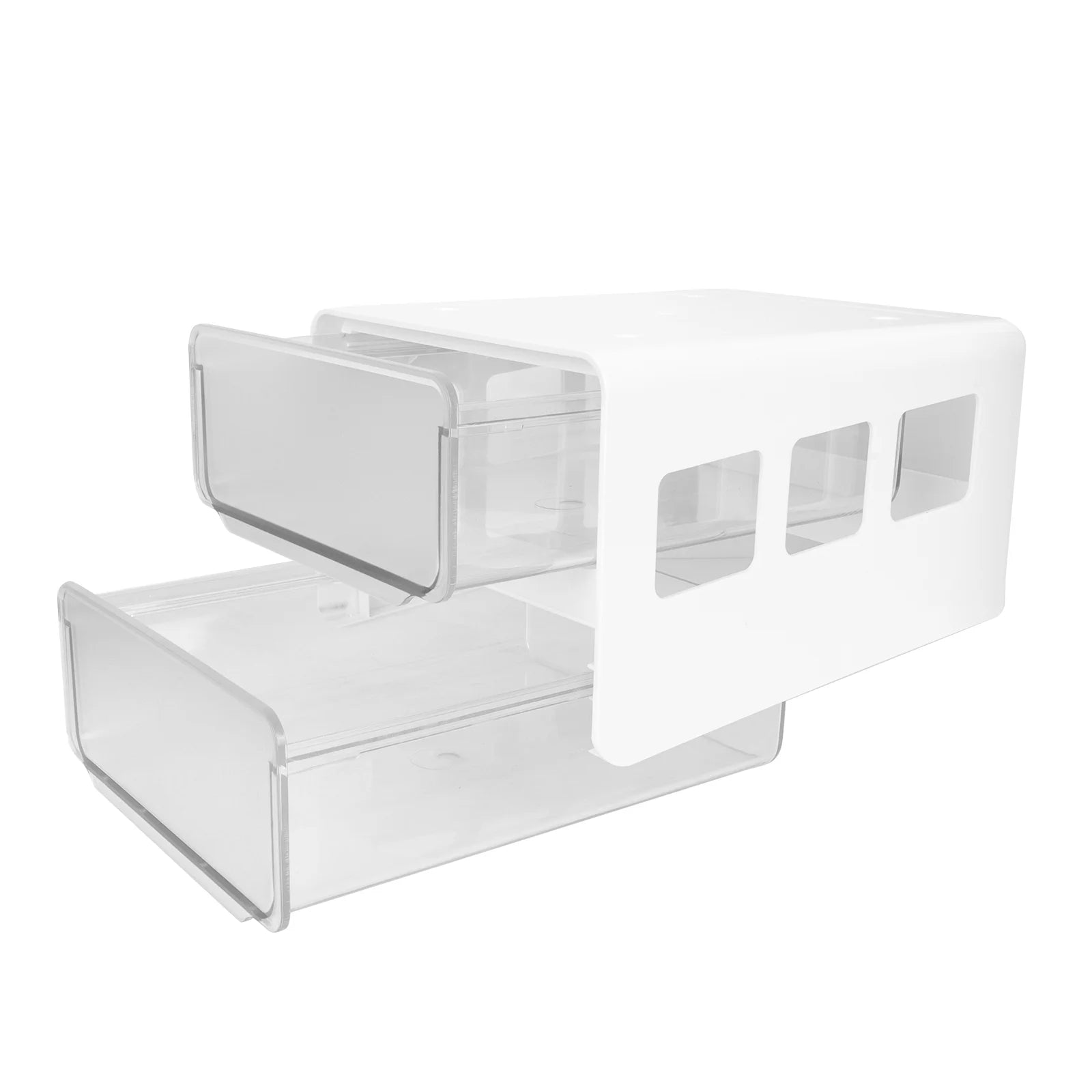 Double Storage Box Desktop Boxes Bins Table Shelf Office White – Multiroom Organization Format for Flexible Room-to-Room Use