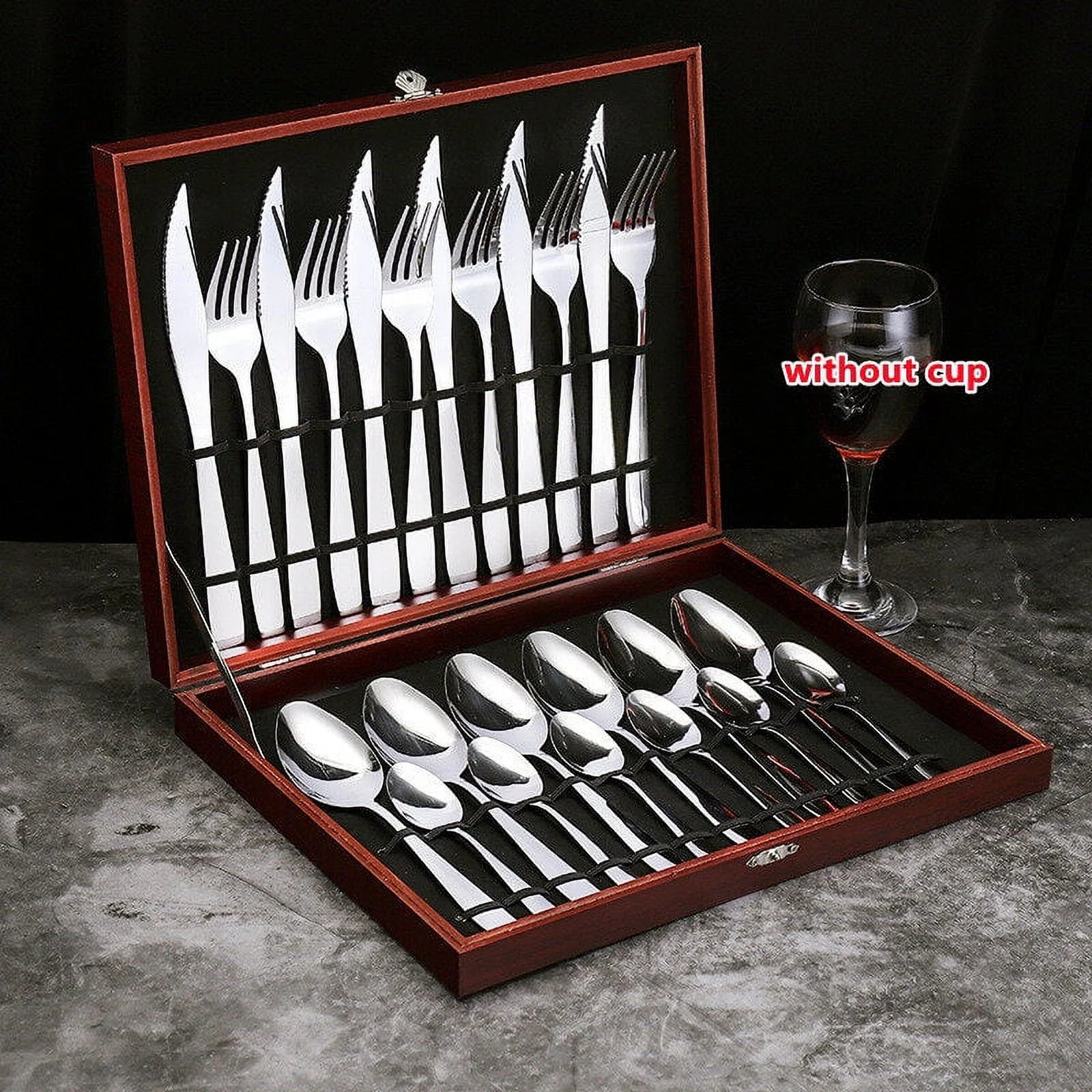 unbranded24 Pcs Stainless Flatware Steel Dish Drying Rack Countertop Cutlery Holder – Convenient Multi-Piece Set for Flexible Room-to-Room Use