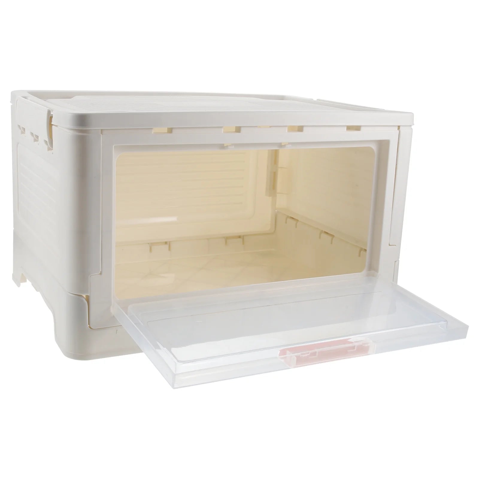 Storage Bins Boxes with Lids Heavy Duty Collapsible Crate Pink – Foldable Space-Saving Design for Flexible Room-to-Room Use