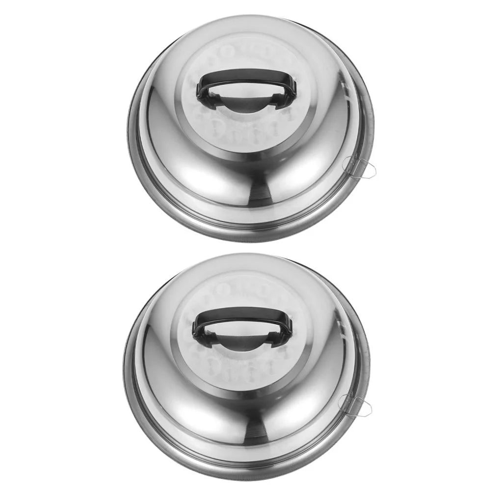 unbranded 2Pcs Stainless Steel Pot Covers 28.5cm Pot Lids Kitchen Accessories (Silver) – Durable Stainless Steel Construction for Flexible Room-to-Room Use