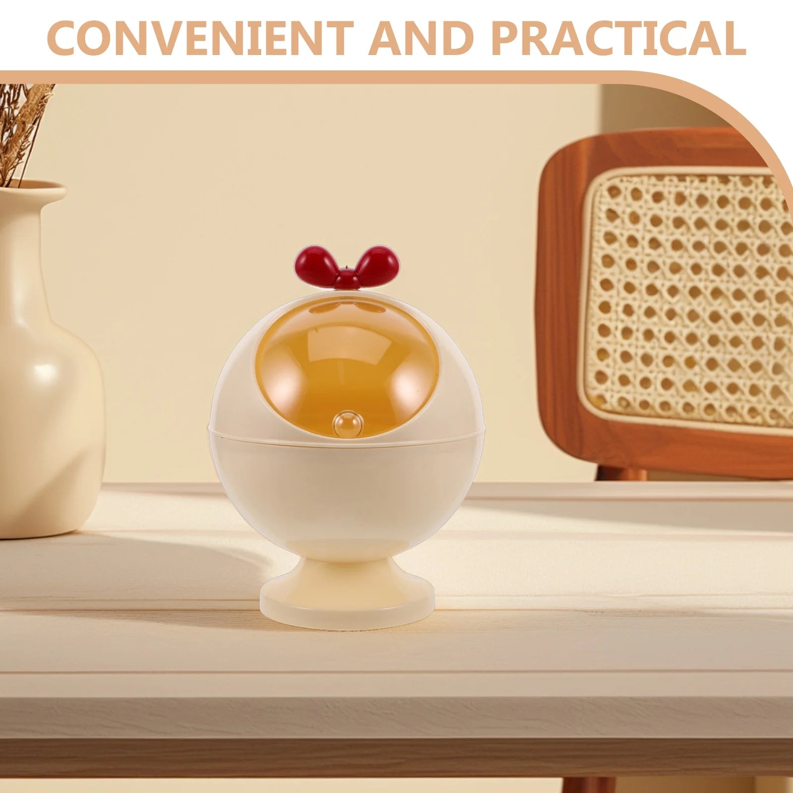 Figurine Decor Hair Accessories Storage Box Baby Miss 21.00X15.50X15.50CM Beige – Convenient Family Mealtime Use for Flexible Room-to-Room Use