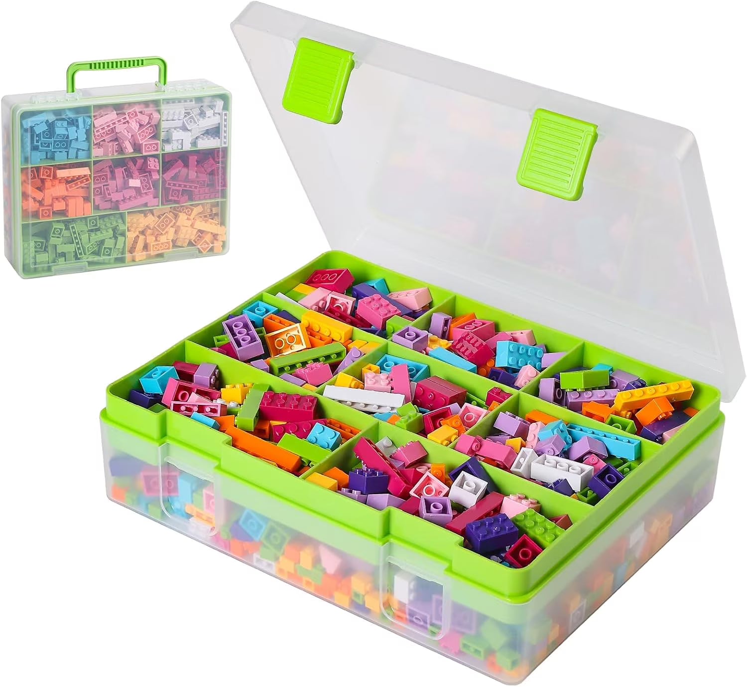 Douorgan Toy Storage Organizer for Lego Stackable Organizer Bins Portable Organizer Containers Storage Box Plastic Case for Bead Bracelet Making DIY Jewelry Nail Charms (Blue) – Stackable Organization for Flexible Room-to-Room Use