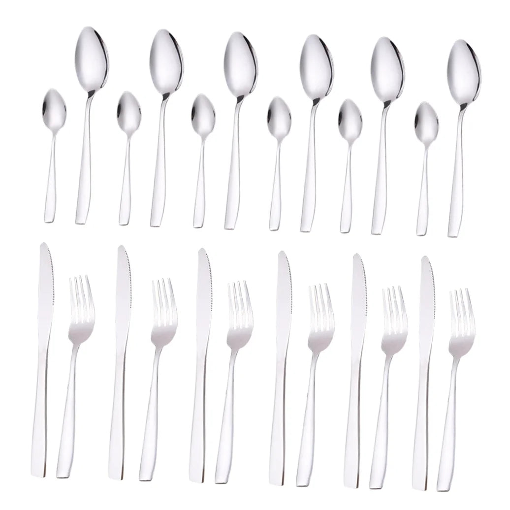 unbranded24 Pcs Stainless Flatware Steel Dish Drying Rack Countertop Cutlery Holder – Convenient Multi-Piece Set for Flexible Room-to-Room Use