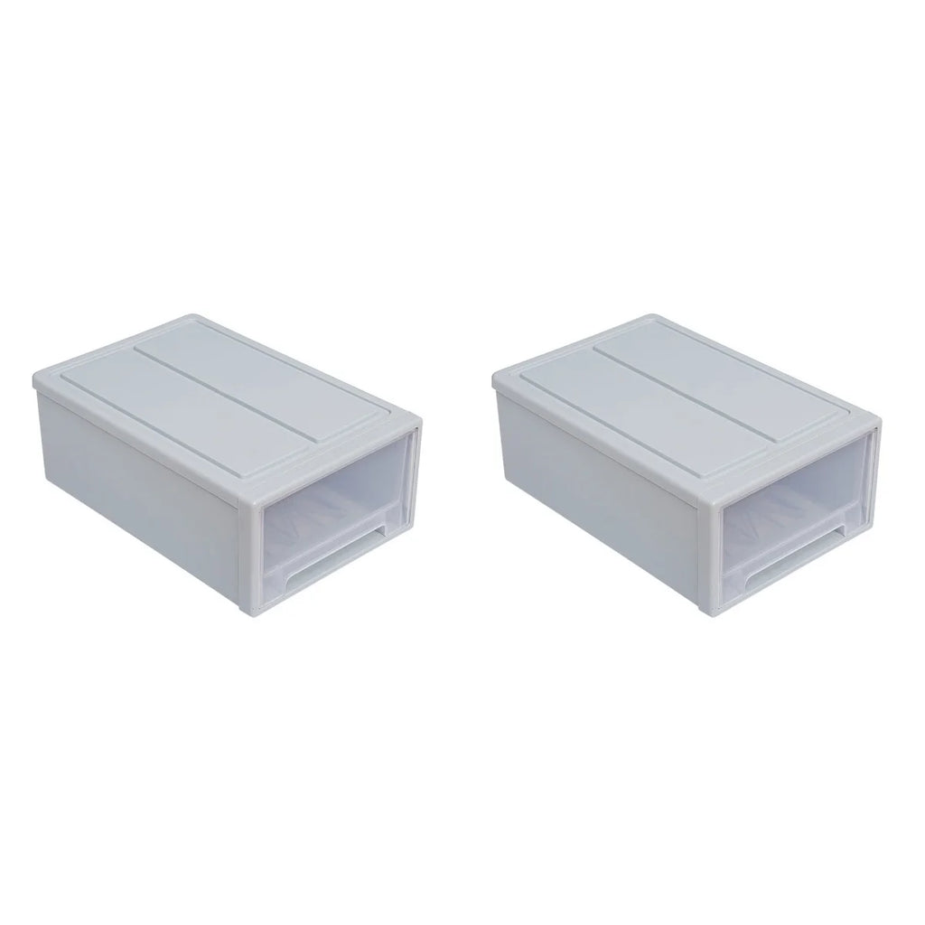 2pcs Drawer Clothes Storage Box- Out Drawer Container for Organizing Mens and Shoes Sandals Wedges Flats Heels and Accessories Blue – Practical Home Organization for Flexible Room-to-Room Use