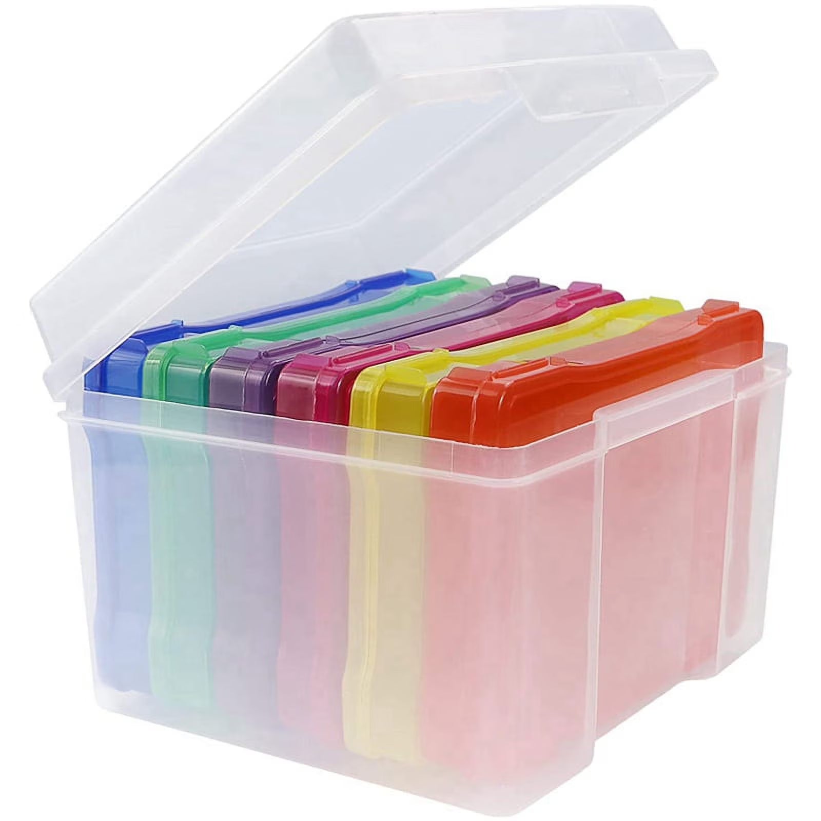5X7 Inch Photo Storage Box Organizer Picture Containers Multicolor Plastic Craft Keeper Case – Practical Home Organization for Flexible Room-to-Room Use