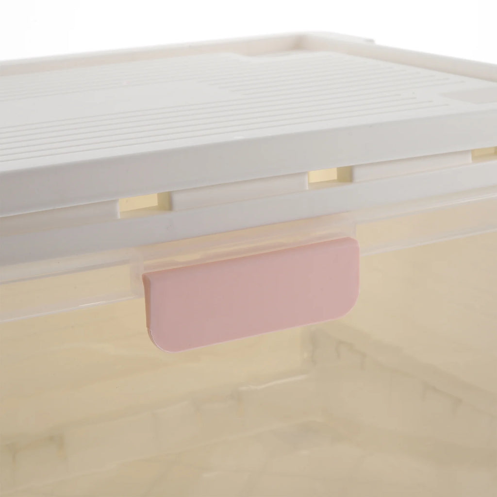 Storage Bins Boxes with Lids Heavy Duty Collapsible Crate Pink – Foldable Space-Saving Design for Flexible Room-to-Room Use