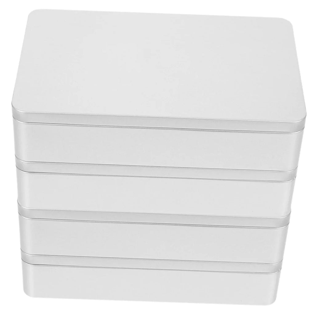 4 Pcs Collapsible Storage Bins Metal Tin Box Compact Lightweight Travel – Multiroom Organization Format for Flexible Room-to-Room Use