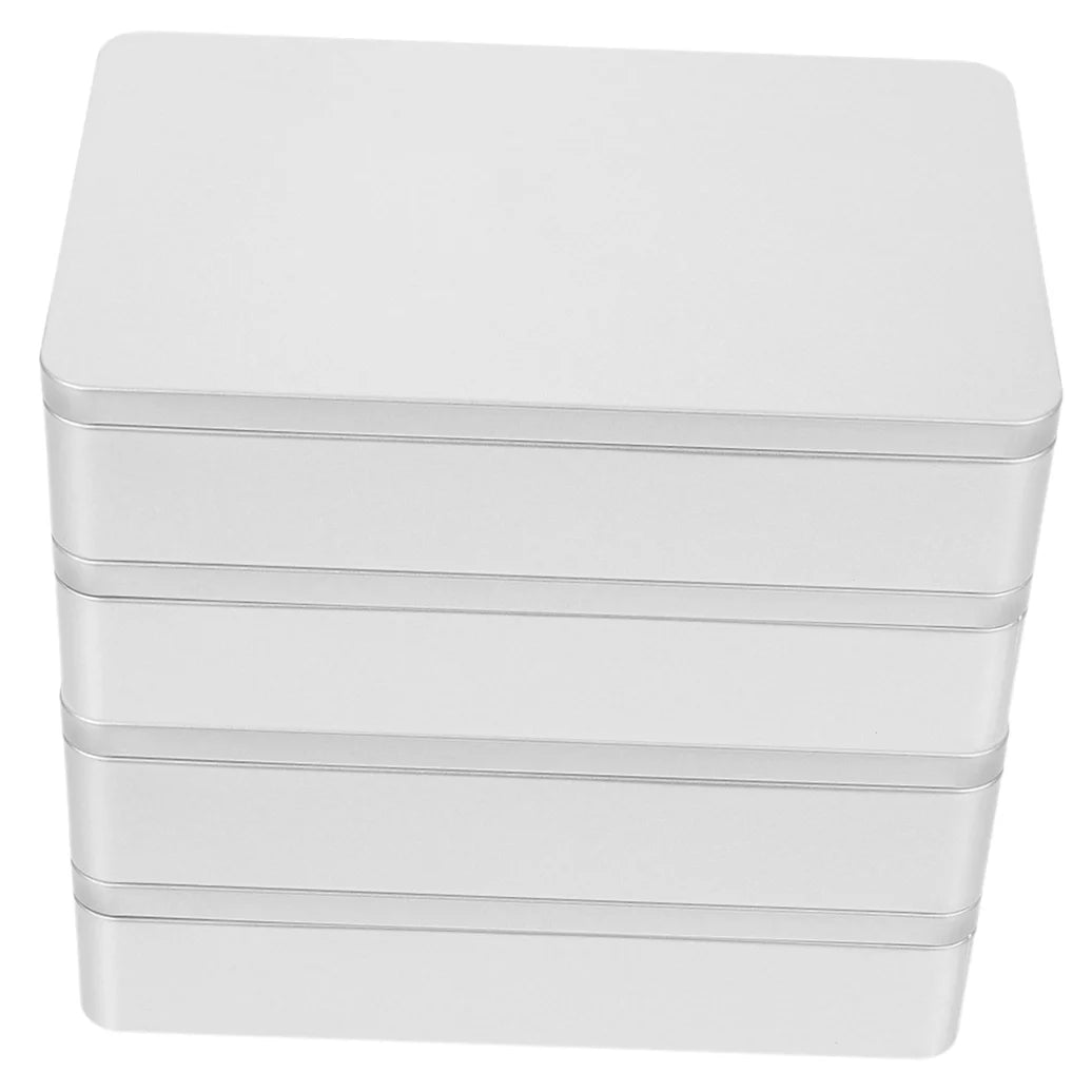 4 Pcs Collapsible Storage Bins Metal Tin Box Compact Lightweight Travel – Multiroom Organization Format for Flexible Room-to-Room Use