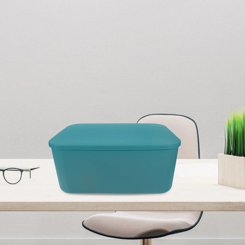 Extra Large with Lid Easy to Hold Storage Bin Office Box – Secure Lid Design for Flexible Room-to-Room Use
