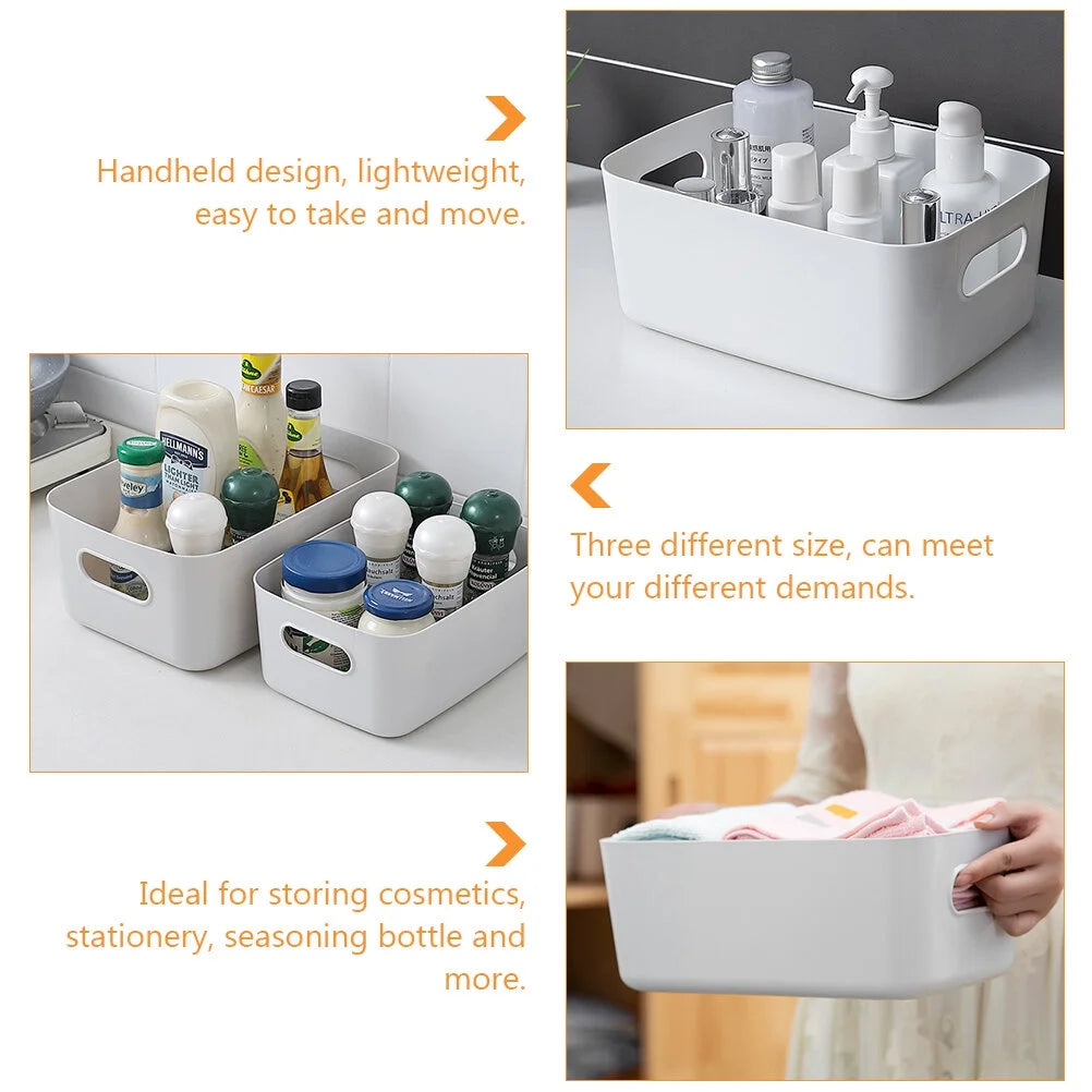 Basket Storage Box Three-Piece Set Medium Containers Boxes – Convenient Multi-Piece Set for Flexible Room-to-Room Use