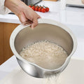 Rice Washer Strainer Bowl Stainless Steel Rice Washing Bowl Rice Colander Fruit and Vegetable Strainer Kitchen Tool A – Durable Stainless Steel Construction for Flexible Room-to-Room Use