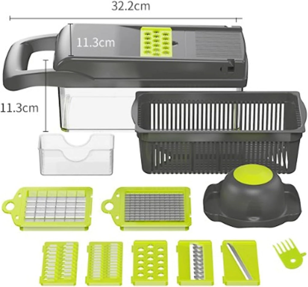 14Pcs Multi-Functional Vegetable Cutter & Slicer Trendgolden Food Chopper Stainless Steel Blades Kitchen Gadgets & Accessories (Pink) – Durable Stainless Steel Construction for Flexible Room-to-Room Use