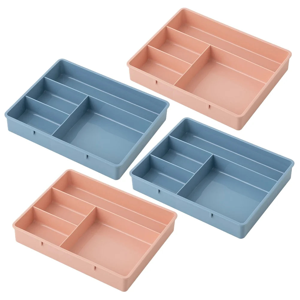 4 Pcs Office Storage Bins Drawers Four Grid Box Four-grid Compartment Case – Compartmented Organization for Flexible Room-to-Room Use