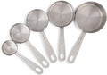Stainless Steel Measuring Cups Heavy-Duty 5-Piece Set with Storage Ring – Kitchen Measuring Tools – Durable Stainless Steel Construction for Flexible Room-to-Room Use