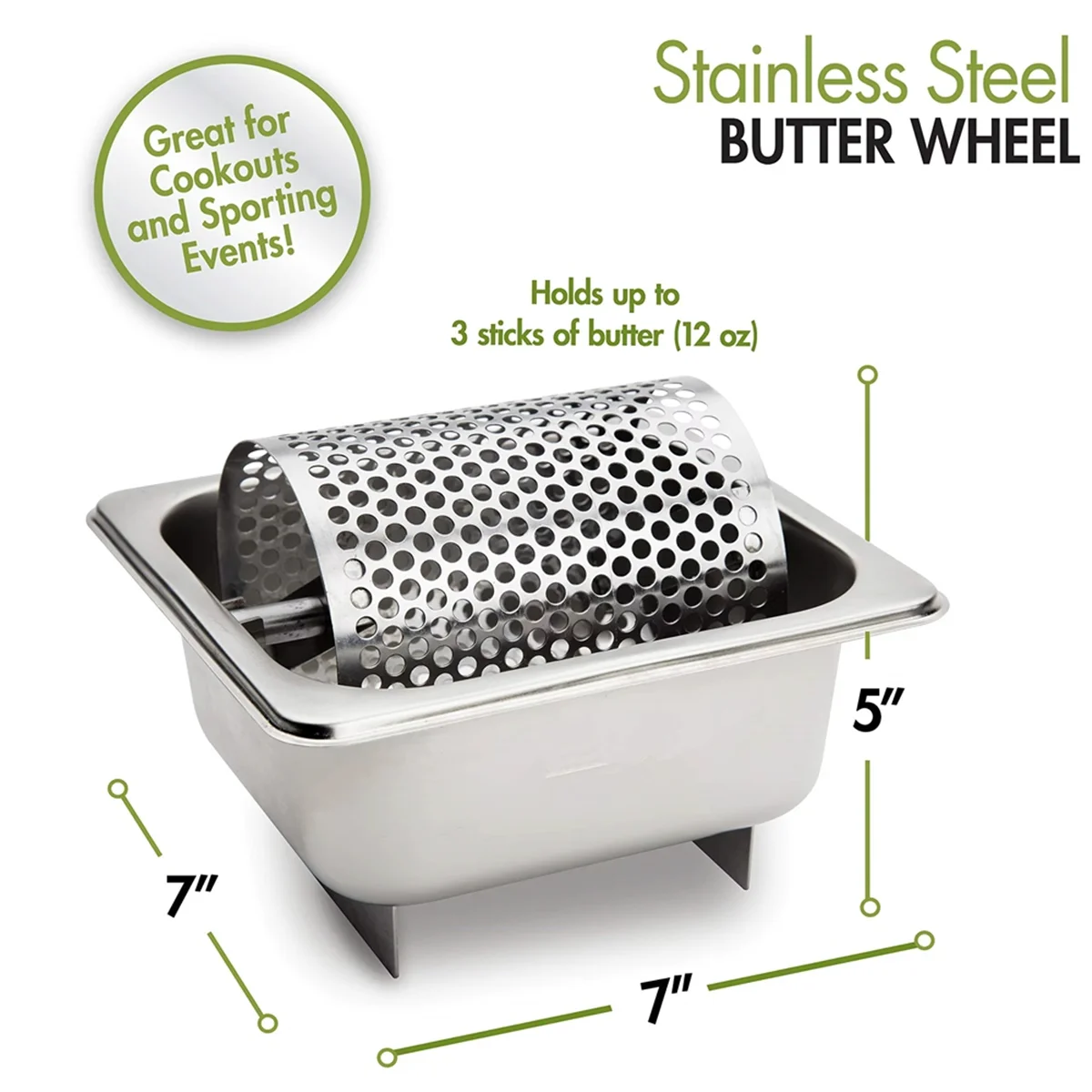 Stainless Steel Butter Wheel - Melted Dispenser for Even Spreading Essential Kitchen Gadget American Burgers – Durable Stainless Steel Construction for Flexible Room-to-Room Use