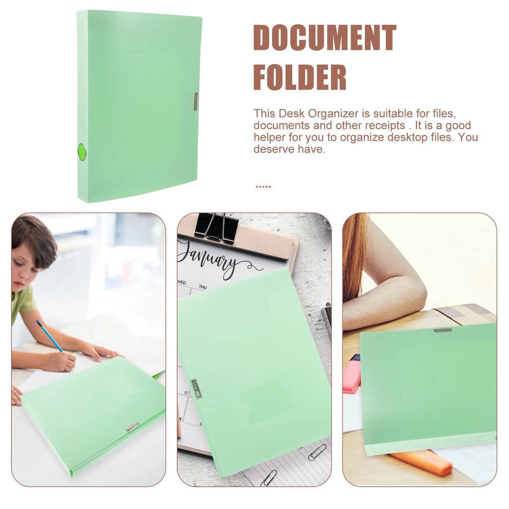 A4 File Box Photo Storage Boxes Organizer Folder Office Light Green – Practical Home Organization for Flexible Room-to-Room Use
