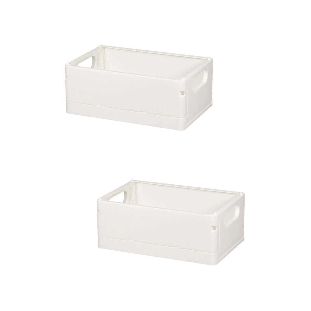 2pcs Household Storage Box Storage Organizer Box Foldable Box Plastic Desktop Makeup Storage Case – Foldable Space-Saving Design for Flexible Room-to-Room Use