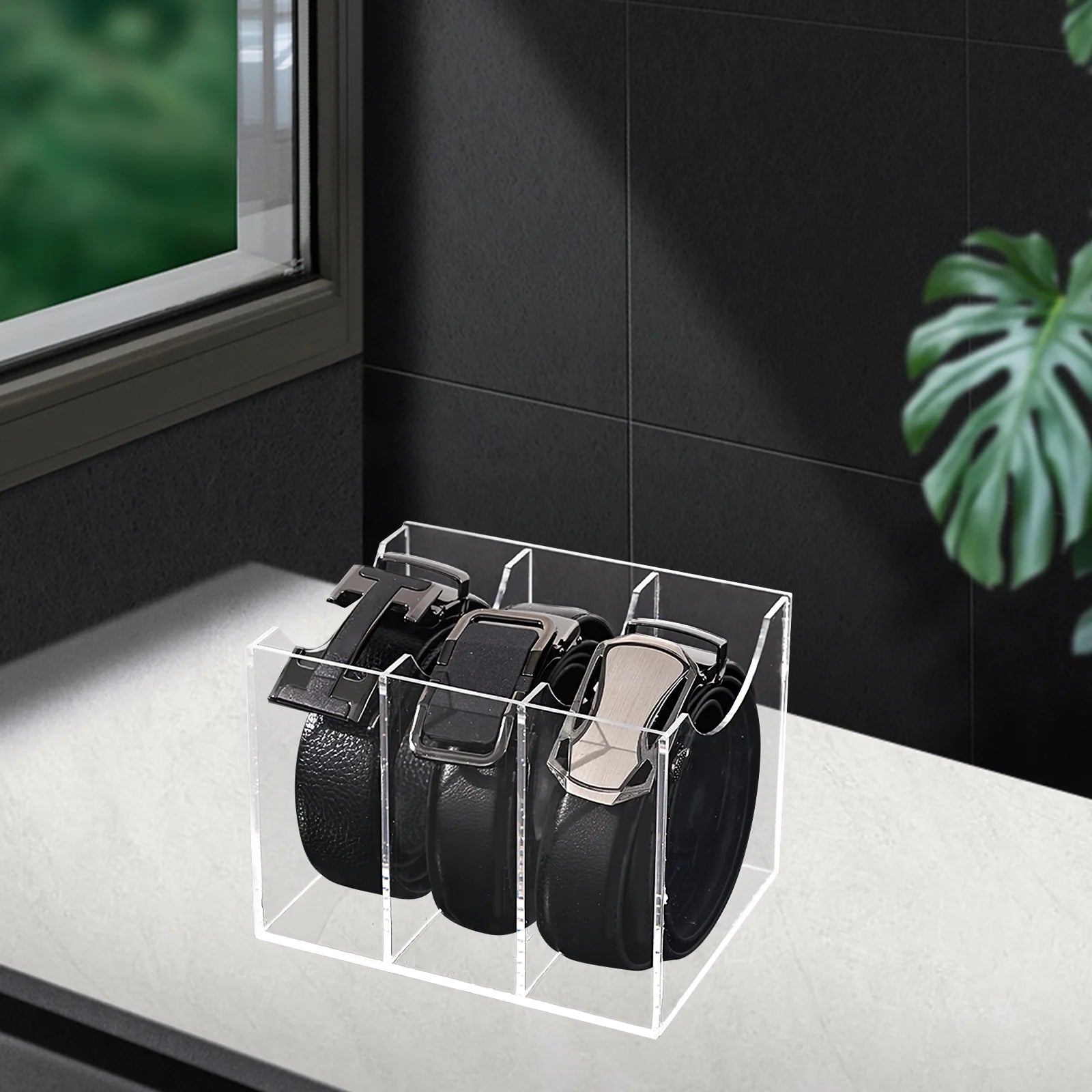 Belt Storage Box Drawer Turntable Rack Belts Display Cabinet Transparent – Clear-View Organization for Flexible Room-to-Room Use
