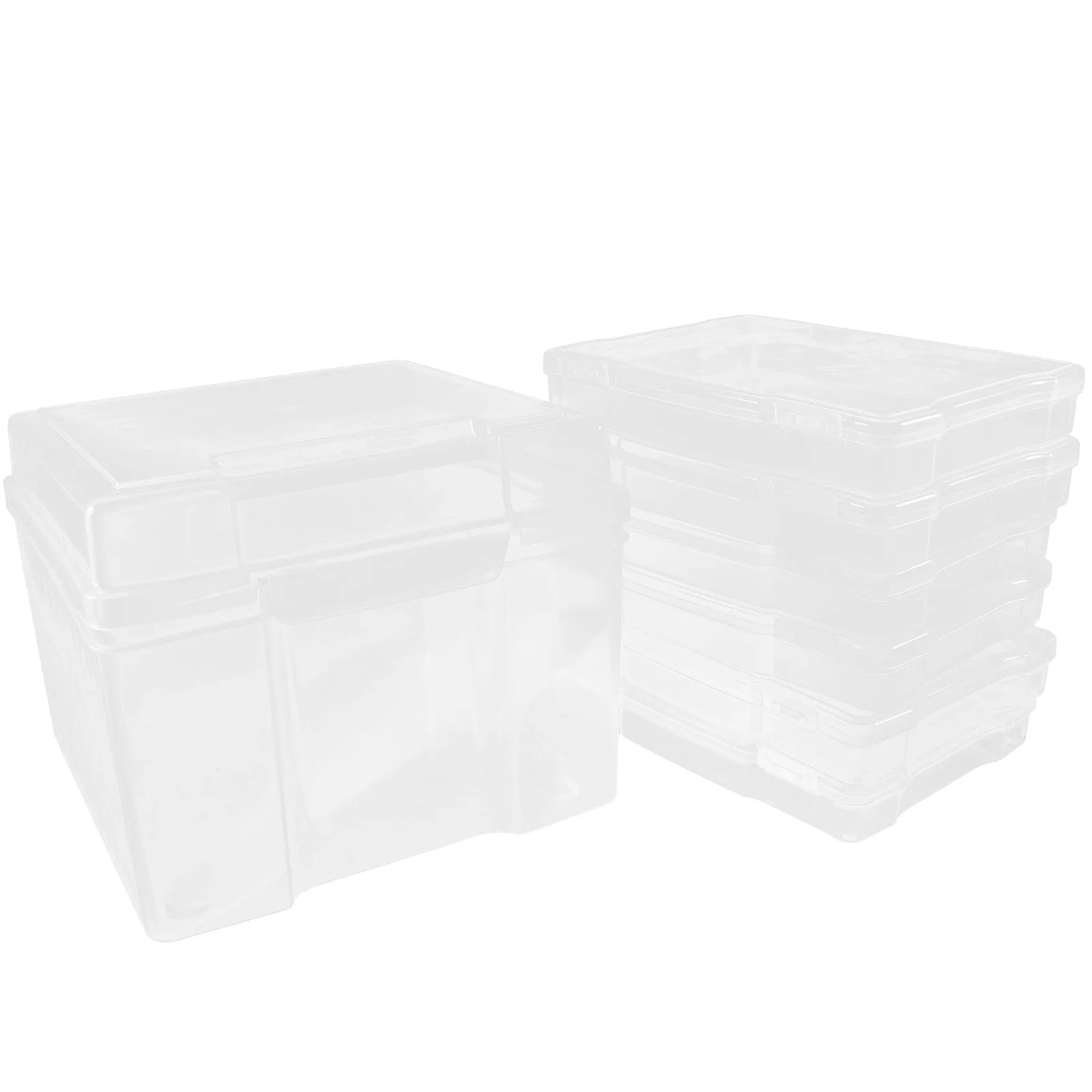 6Pcs Cards Storage Boxes Postcards Photos Organizing Cases Clear Plastic Storage Cases – Clear-View Organization for Flexible Room-to-Room Use