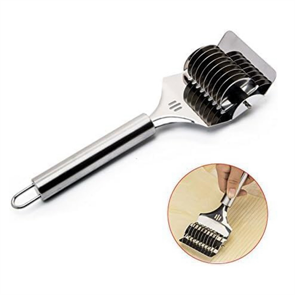 High Grade Stainless Steel Noodle Lattice Roller Dough Cutter for Kitchen Cooking Tools – Durable Stainless Steel Construction for Flexible Room-to-Room Use