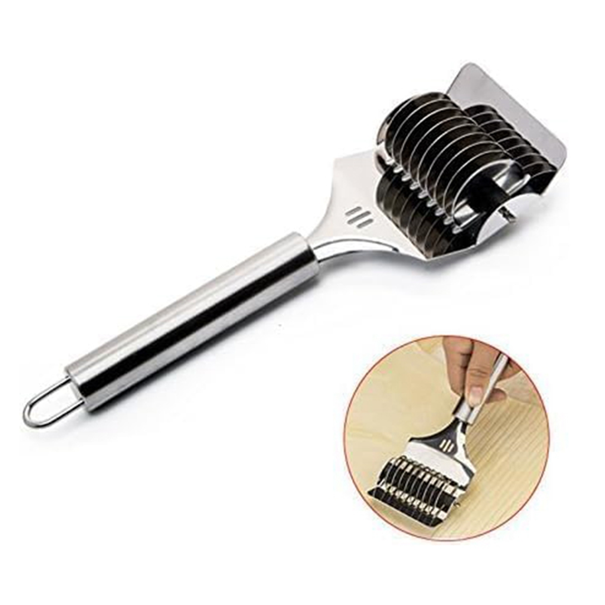 High Grade Stainless Steel Noodle Lattice Roller Dough Cutter for Kitchen Cooking Tools – Durable Stainless Steel Construction for Flexible Room-to-Room Use