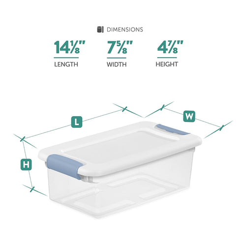 12-Pack Latching Box Stackable Storage Bins with Lids Clear Plastic 6 Quart – Stackable Organization for Flexible Room-to-Room Use