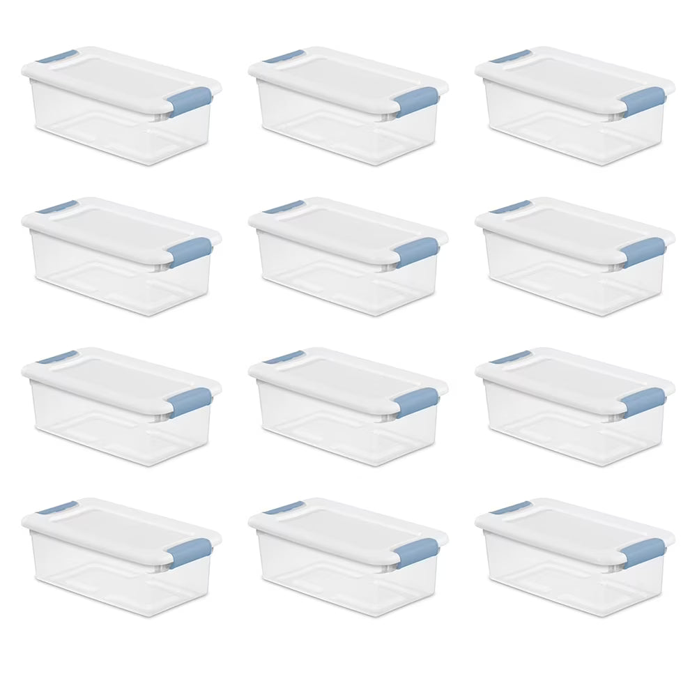 12-Pack Latching Box Stackable Storage Bins with Lids Clear Plastic 6 Quart – Stackable Organization for Flexible Room-to-Room Use