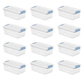 12-Pack Latching Box Stackable Storage Bins with Lids Clear Plastic 6 Quart – Stackable Organization for Flexible Room-to-Room Use