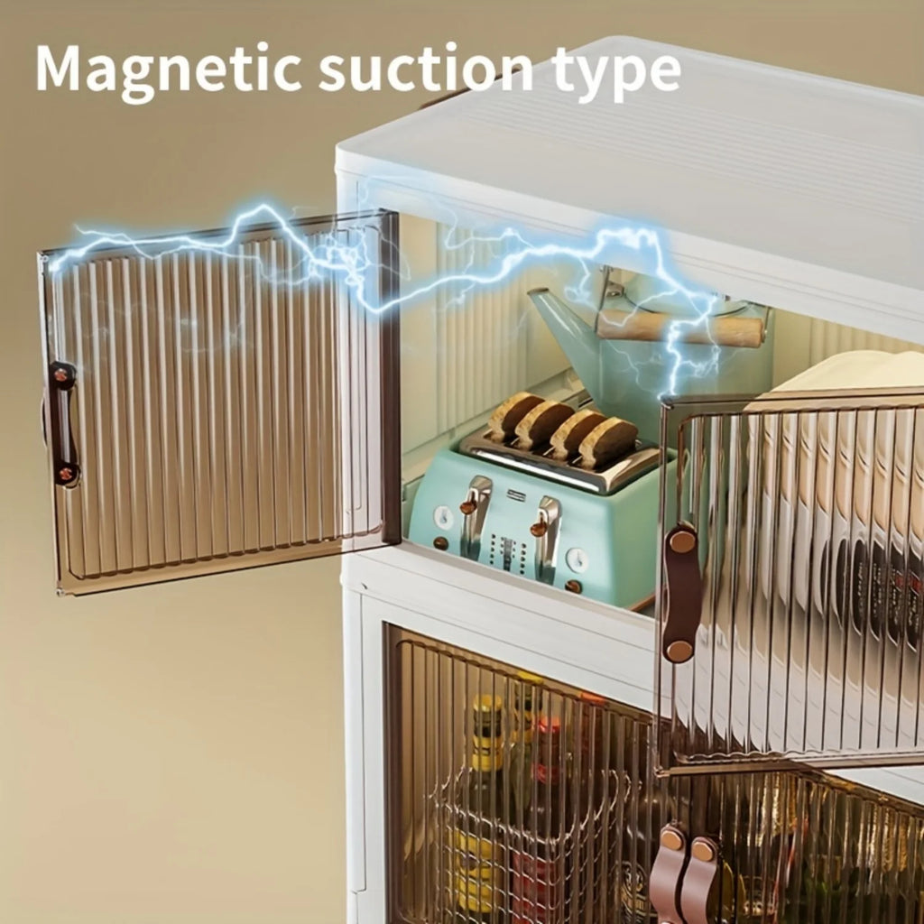 5-layer folding storage box magnetic cabinet door plastic drawer storage rack suitable for bedrooms study rooms toy rooms offices easy and convenient to move multi-layer storage box – Practical Home Organization for Flexible Room-to-Room Use
