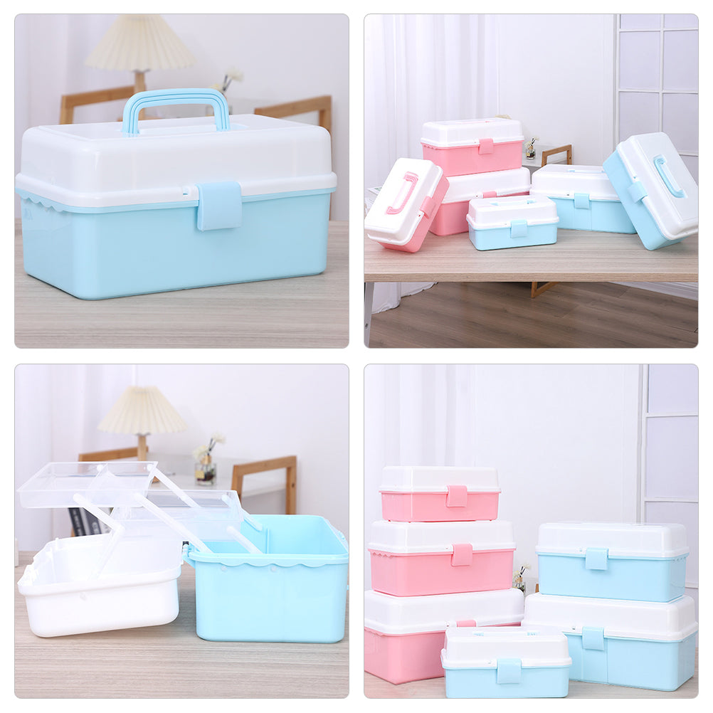 Storage Boxes Art Tools Storage Case Compact Storage Box Child 33x19.5cm Blue – Practical Home Organization for Flexible Room-to-Room Use