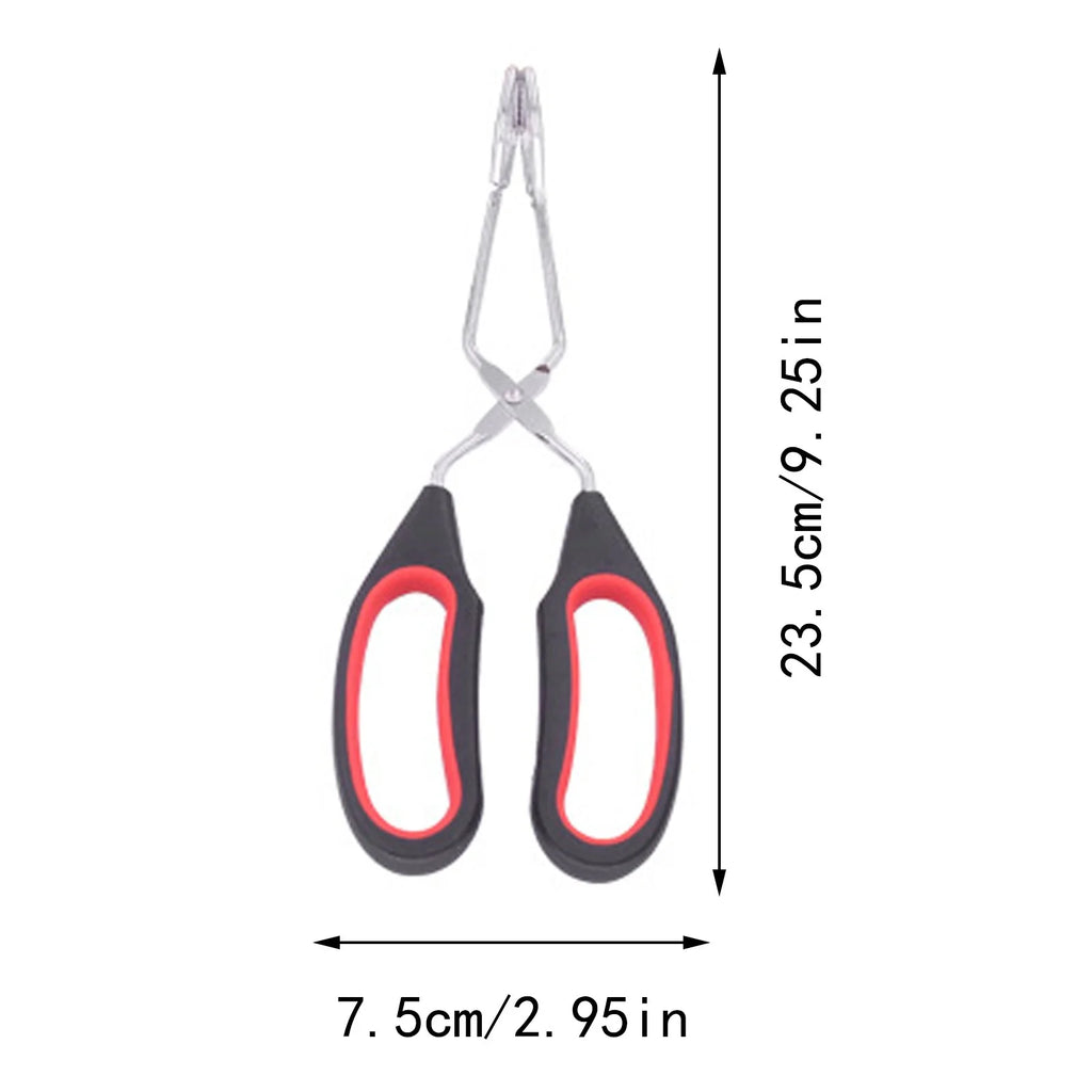 Scissor Tongs with Silicone Tips 23.5x7.5cm Stainless Steel Nonstick Kitchen Cooking Tool – Durable Stainless Steel Construction for Flexible Room-to-Room Use