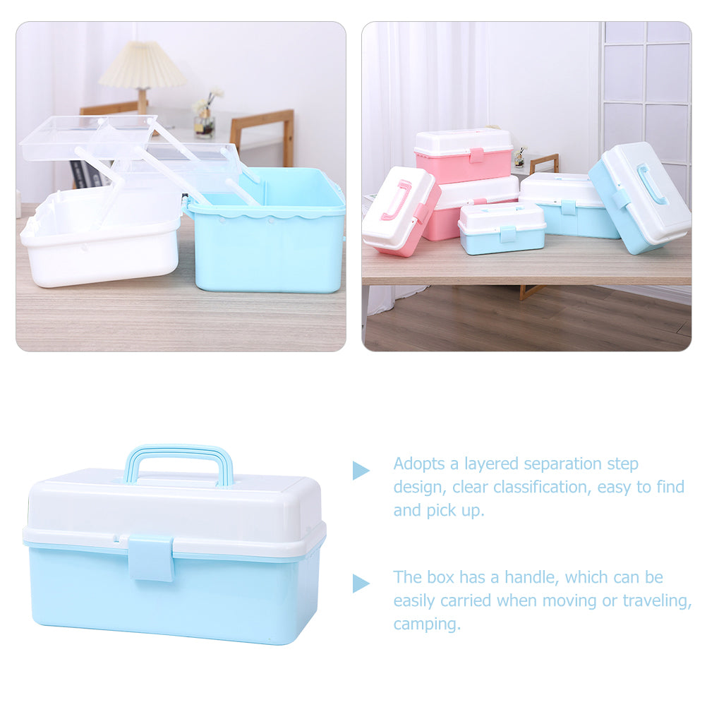 Storage Boxes Art Tools Storage Case Compact Storage Box Child 33x19.5cm Blue – Practical Home Organization for Flexible Room-to-Room Use